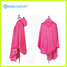 100% Polyester Rain Poncho with PVC Hood for Biker